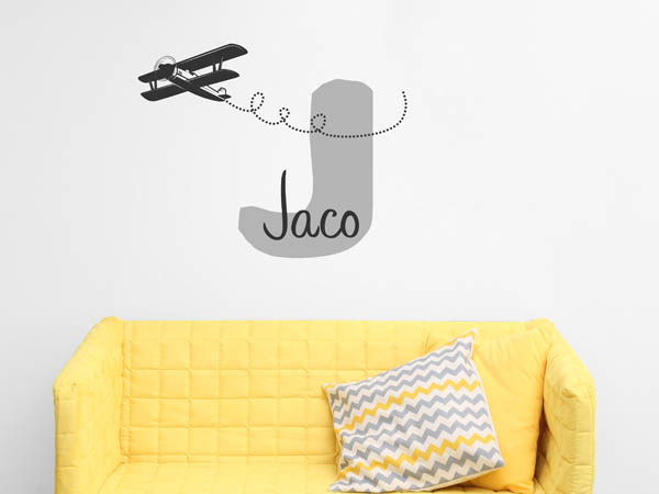 Wandtattoo Jaco mit Flugzeug