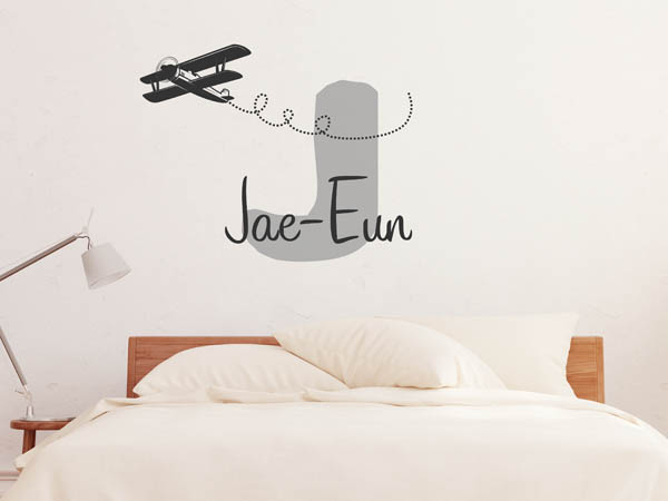 Wandtattoo Jae-Eun mit Flugzeug