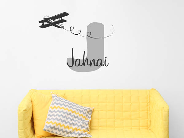 Wandtattoo Jahnai mit Flugzeug