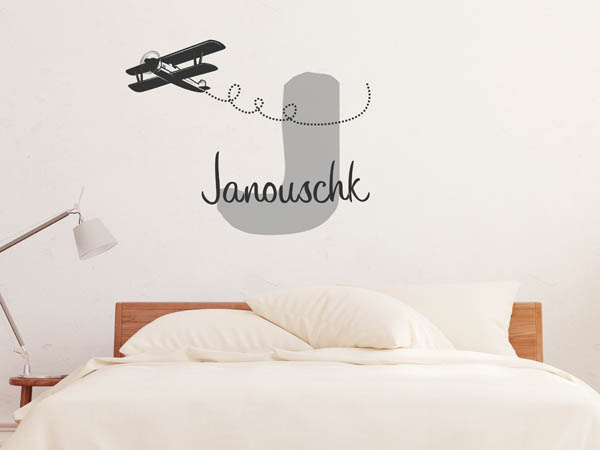 Wandtattoo Janouschk mit Flugzeug