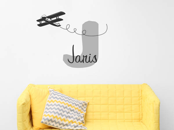 Wandtattoo Jaris mit Flugzeug