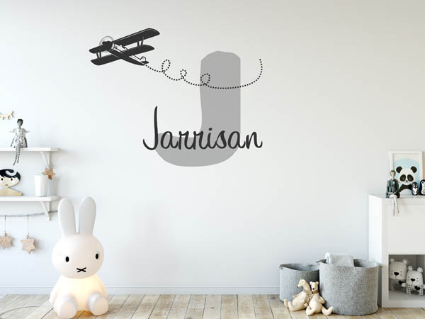 Wandtattoo Jarrisan mit Flugzeug