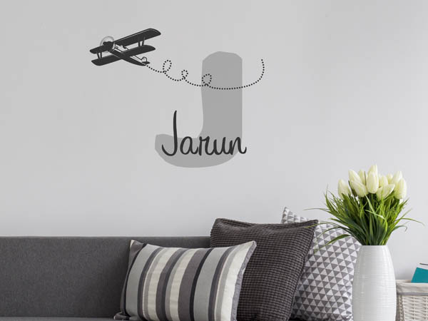 Wandtattoo Jarun mit Flugzeug