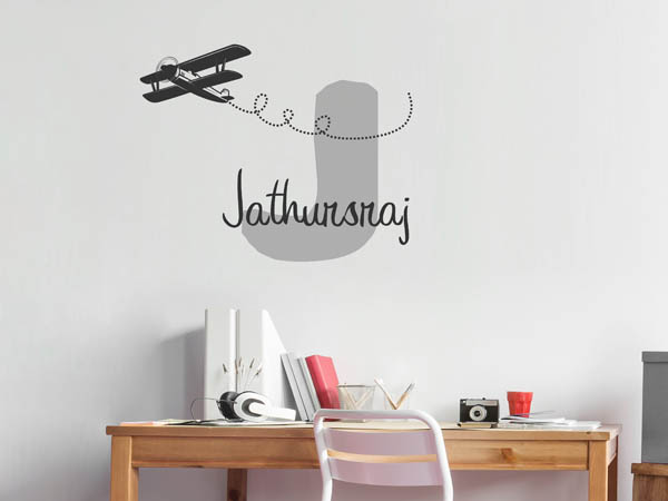 Wandtattoo Jathursraj mit Flugzeug