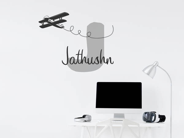 Wandtattoo Jathushn mit Flugzeug