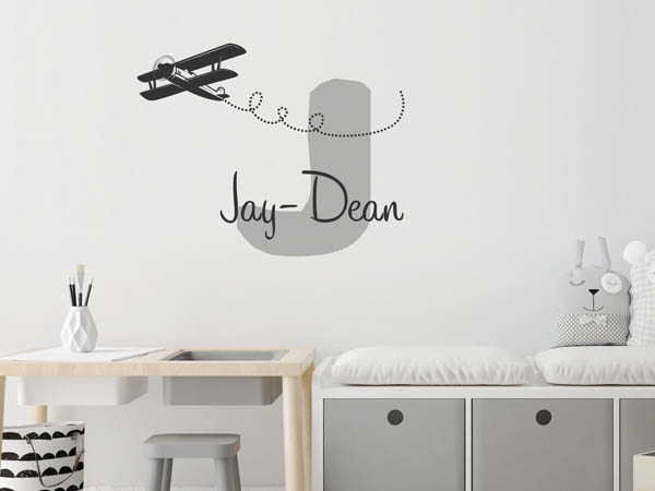 Wandtattoo Jay-Dean mit Flugzeug