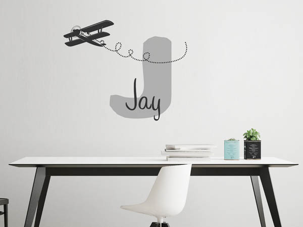 Wandtattoo Jay mit Flugzeug