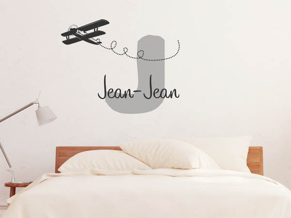 Wandtattoo Jean-Jean mit Flugzeug