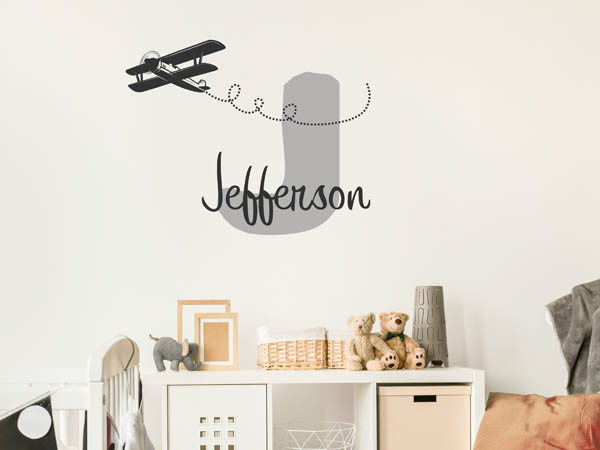 Wandtattoo Jefferson mit Flugzeug