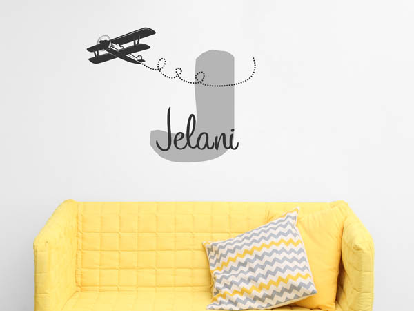 Wandtattoo Jelani mit Flugzeug