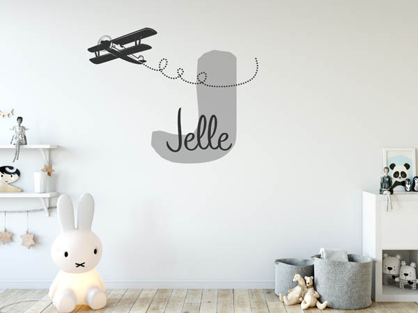 Wandtattoo Jelle mit Flugzeug