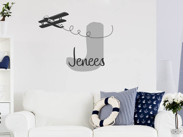 Wandtattoo Jenees mit Flugzeug