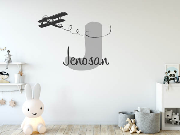 Wandtattoo Jenosan mit Flugzeug