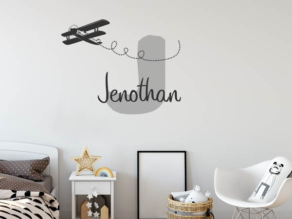 Wandtattoo Jenothan mit Flugzeug