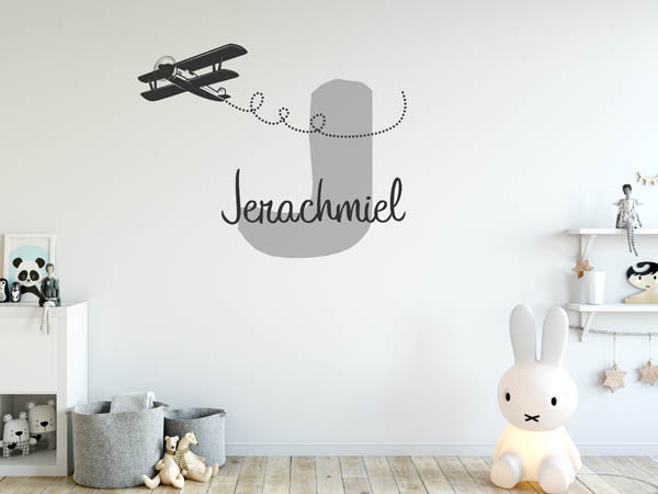 Wandtattoo Jerachmiel mit Flugzeug