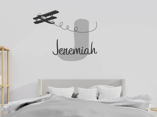 Wandtattoo Jeremiah mit Flugzeug