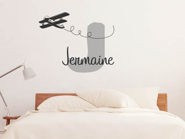 Wandtattoo Jermaine mit Flugzeug
