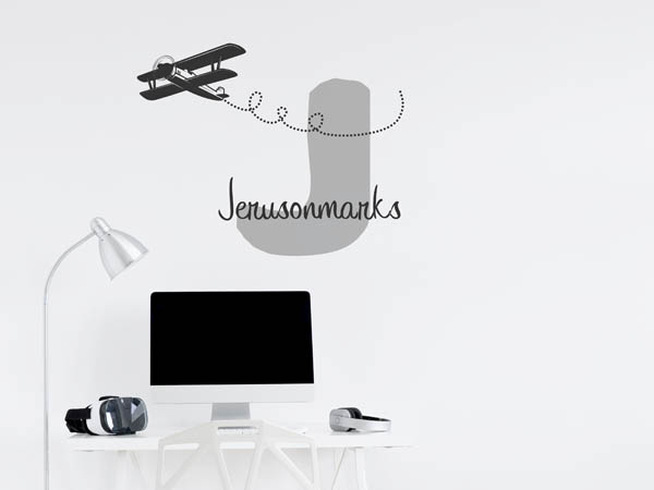 Wandtattoo Jerusonmarks mit Flugzeug