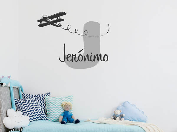 Wandtattoo Jerónimo mit Flugzeug