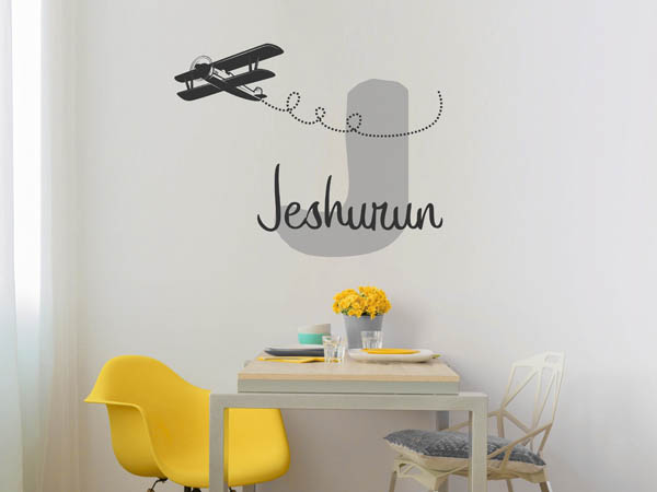Wandtattoo Jeshurun mit Flugzeug