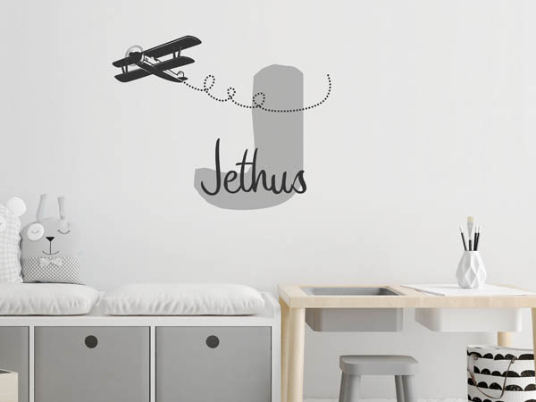 Wandtattoo Jethus mit Flugzeug
