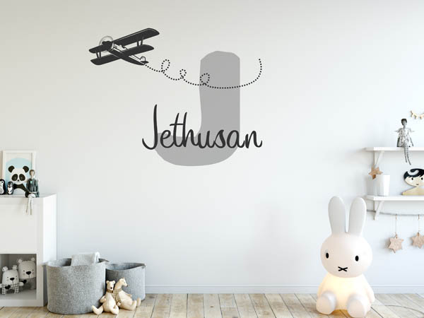 Wandtattoo Jethusan mit Flugzeug