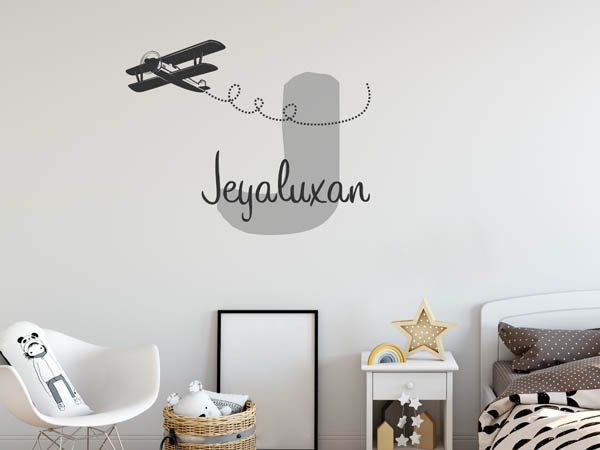 Wandtattoo Jeyaluxan mit Flugzeug