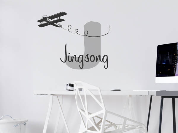 Wandtattoo Jingsong mit Flugzeug