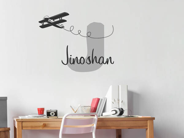 Wandtattoo Jinoshan mit Flugzeug