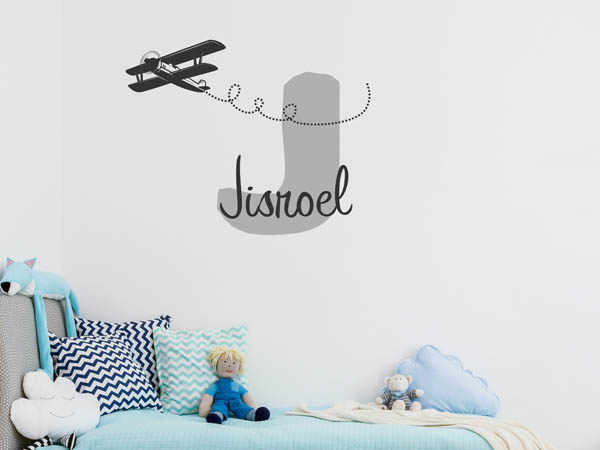 Wandtattoo Jisroel mit Flugzeug