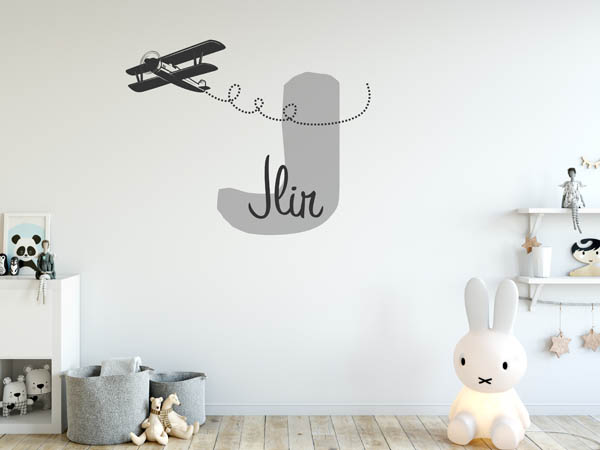 Wandtattoo Jlir mit Flugzeug
