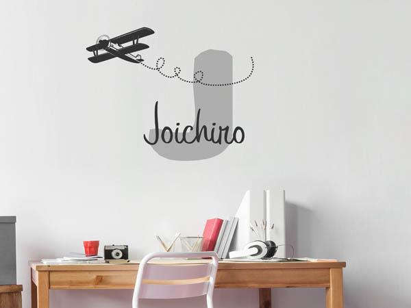 Wandtattoo Joichiro mit Flugzeug