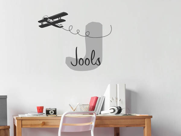 Wandtattoo Jools mit Flugzeug