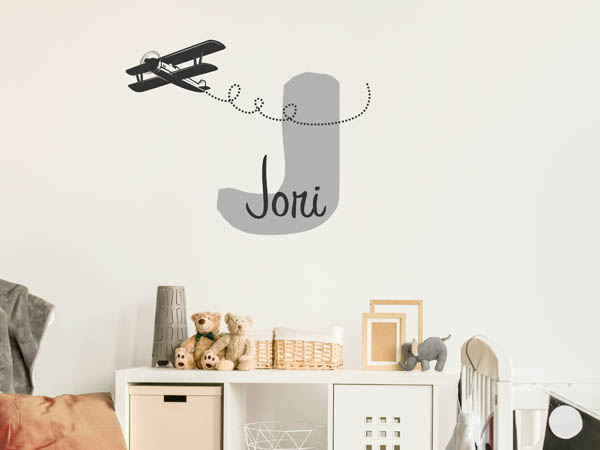 Wandtattoo Jori mit Flugzeug