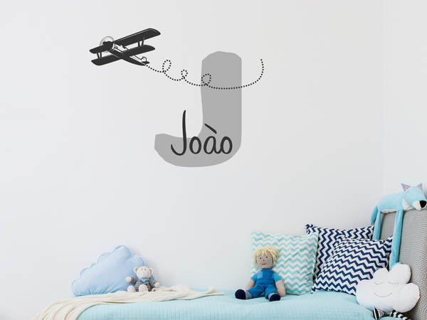 Wandtattoo Joào mit Flugzeug