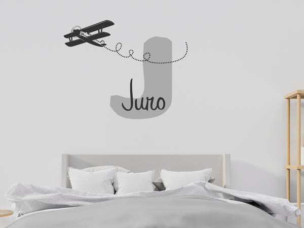 Wandtattoo Juro mit Flugzeug