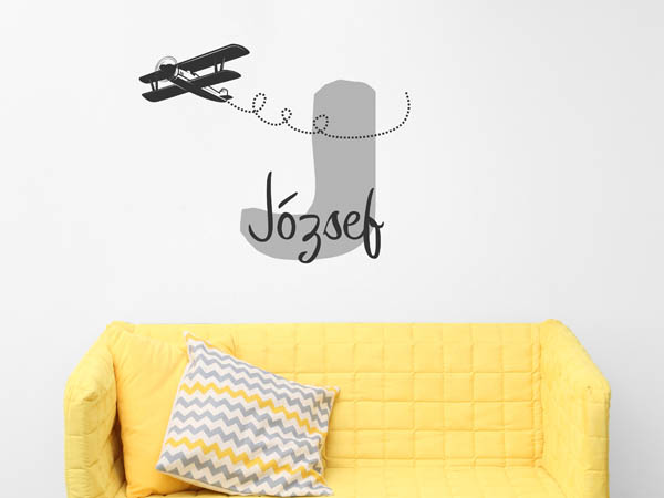 Wandtattoo József mit Flugzeug