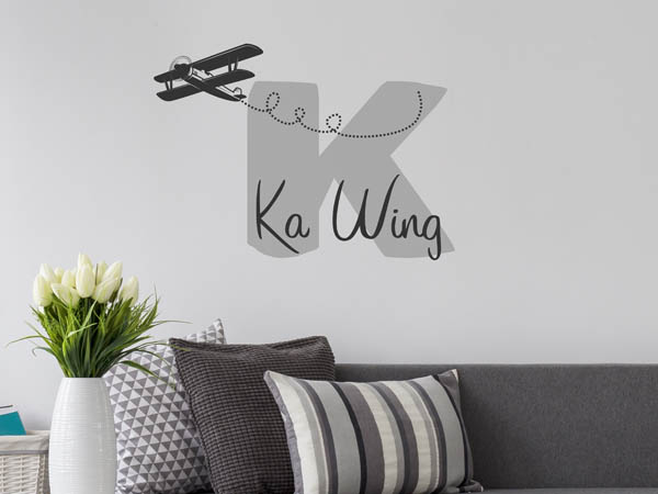 Wandtattoo Ka Wing mit Flugzeug