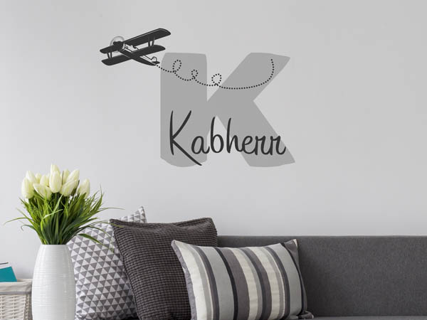Wandtattoo Kabherr mit Flugzeug