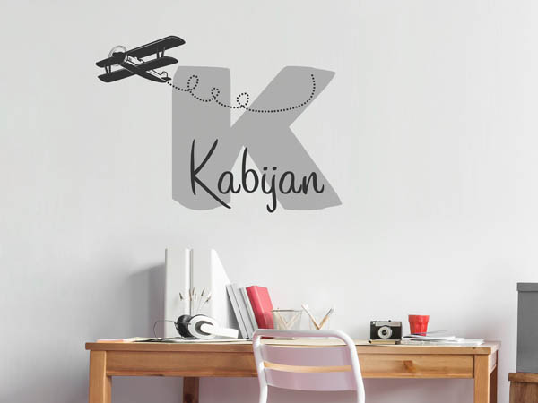 Wandtattoo Kabijan mit Flugzeug