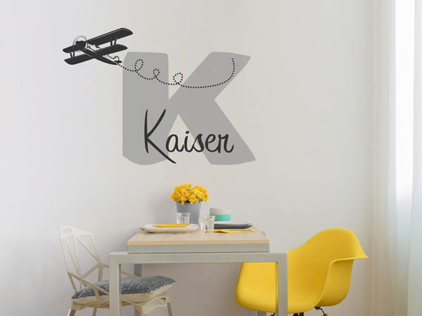Wandtattoo Kaiser mit Flugzeug