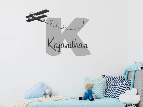 Wandtattoo Kajanithan mit Flugzeug