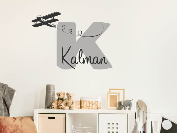Wandtattoo Kalman mit Flugzeug