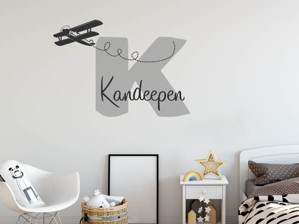 Wandtattoo Kandeepen mit Flugzeug