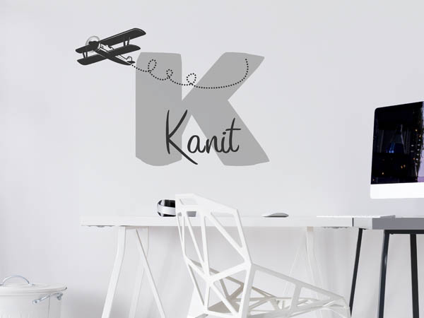 Wandtattoo Kanit mit Flugzeug