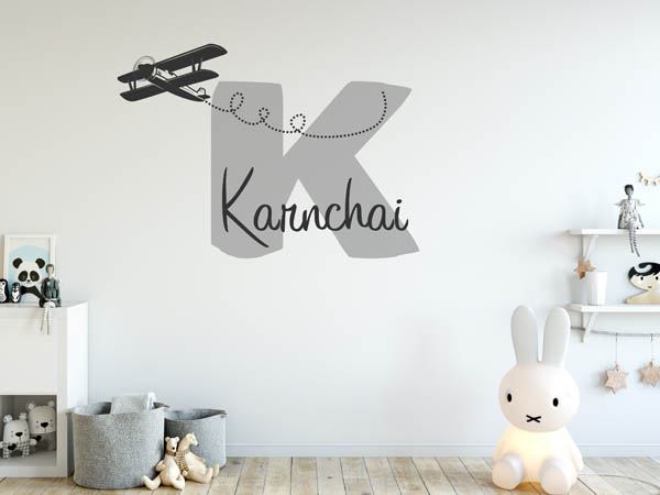 Wandtattoo Karnchai mit Flugzeug