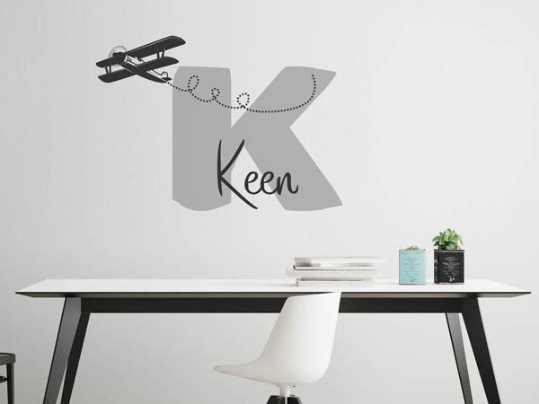 Wandtattoo Keen mit Flugzeug