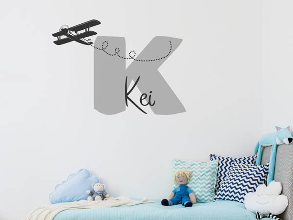 Wandtattoo Kei mit Flugzeug