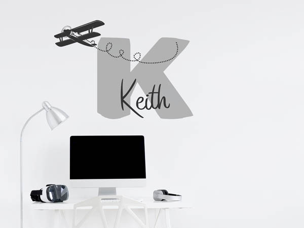 Wandtattoo Keith mit Flugzeug