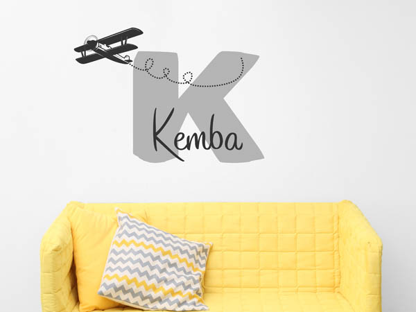 Wandtattoo Kemba mit Flugzeug